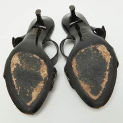Chanel Black Cube Quilted Leather CC Slide Sandals 37