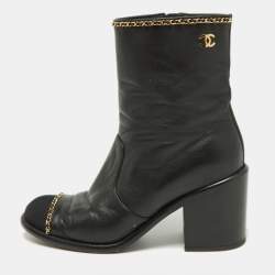 Black best sale chanel boots