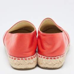 Chanel Red Leather CC Espadrille Flats Size 36