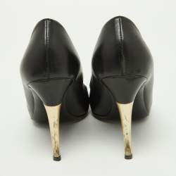 Chanel Black/Gold Patent and Leather CC Cap Toe Pumps Size 39.5