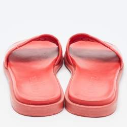 Chanel Red Patent Leather CC Slides Size 37