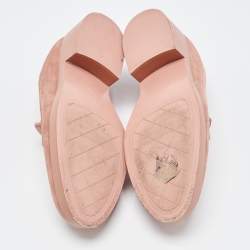 Chanel Pink Suede CC Loafers Size 38