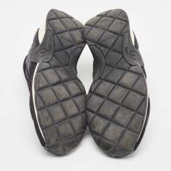 Pre Owned Chanel Black Knit Fabric CC Slip On Sneakers Size 39