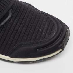 Pre Owned Chanel Black Knit Fabric CC Slip On Sneakers Size 39