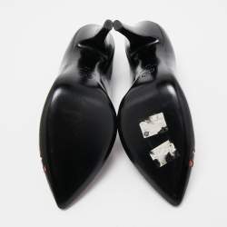 Pre Owned Chanel Black/Red Patent Pointed Toe Pumps Size 38