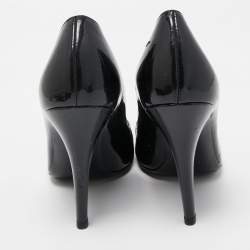 Pre Owned Chanel Black/Red Patent Pointed Toe Pumps Size 38