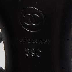 Chanel Black Leather Strappy Buckle Sandals Size 39
