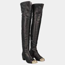 Chanel  Women's Leather Boots - Black - EU 40