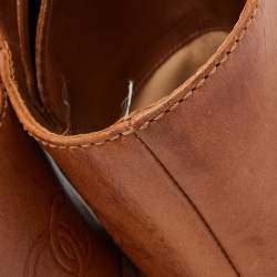 Chanel Brown Leather and  Suede Ankle Boots Size 37