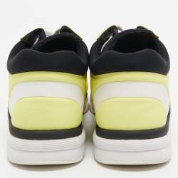 Chanel Neon Yellow/Black Lycra CC Low Top Sneakers Size 36.5