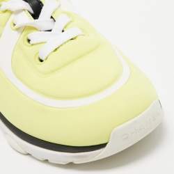 Chanel Neon Yellow/Black Lycra CC Low Top Sneakers Size 36.5