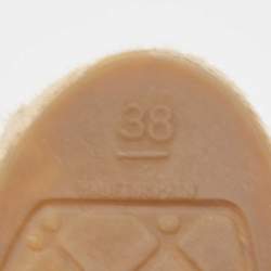 Pre Owned Chanel Black Fabric and Patent CC Espadrille Flats Size 38