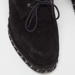 Chanel Black Suede Chain Detail Derby Size 37
