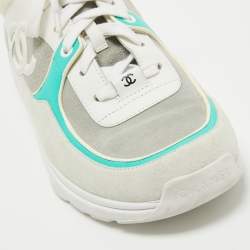 Chanel Multicolor Fabric and Suede CC Low Top Sneakers Size 40.5