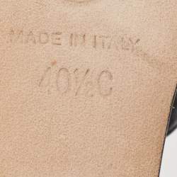 مملوكة مسبقًا Chanel Black Leather CC Wedge Slide Sandals Size 40.5