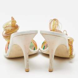 Chanel Multicolor Rubber CC Ankle Tie Sandals Size 36