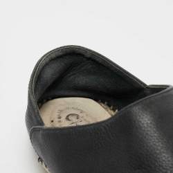 Pre Owned Chanel Navy Blue Leather Espadrille Flats Size 39