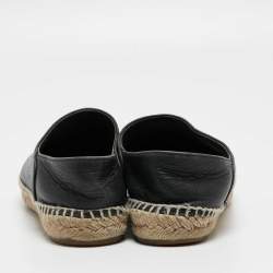 Pre Owned Chanel Navy Blue Leather Espadrille Flats Size 39