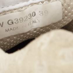 Chanel Cream/Black Suede CC Low Top Sneakers Size 39