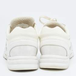 Chanel Off White Patent Leather and PVC CC Low Top Sneakers Size 41