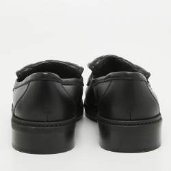 Chanel Black Quilted Leather CC Turnlock Loafers Size 39