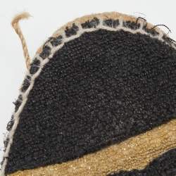 Pre Owned Chanel Gold/Black Fabric CC Logo Espadrilles Size 38