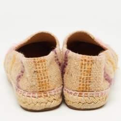 Pre Owned Chanel Multicolor Tweed CC Cap Toe Espadrilles Size 40