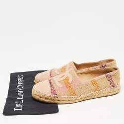 Pre Owned Chanel Multicolor Tweed CC Cap Toe Espadrilles Size 40