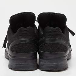 Pre Owned Chanel Black Mesh and Leather Low Top Sneakers Size 40.5