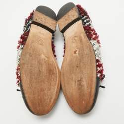 Pre Owned Chanel Multicolor Fabric and Leather CC Ballet Flats Size 38.5