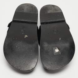Pre Owned Chanel Black Tweed Fabric Dad Sandals Size 37