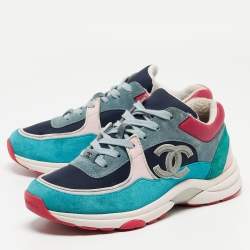 Chanel Multicolor Suede and Leather CC Low Top Sneakers Size 39