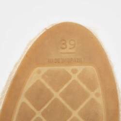 Chanel Pink/Black Canvas CC Espadrille Flats Size 39