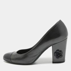Chanel Metallic Two Tone Leather Camellia Pumps Size 39.5