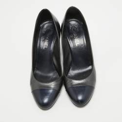 Chanel Metallic Two Tone Leather Camellia Pumps Size 39.5