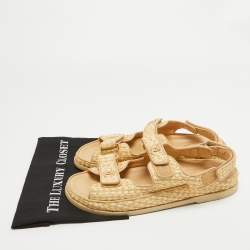 Chanel Two Tone Raffia Dad Sandals Size 42