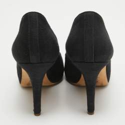 Chanel Black Fabric CC Bow Pumps Size 39