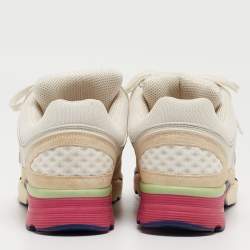 Pre Owned Chanel Multicolor Mesh and Suede CC Low Top Sneakers Size 38.5