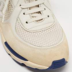 Pre Owned Chanel Multicolor Mesh and Suede CC Low Top Sneakers Size 38.5