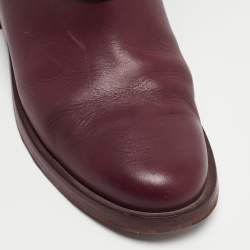 Chanel Purple Leather Knee Length Boots Size 39.5