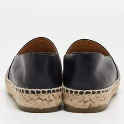 مملوكة مسبقًا Chanel Black Leather CC Espadrille Flats Size 37