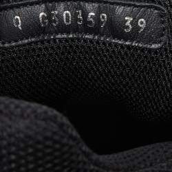 Pre Owned Chanel Black Leather and Mesh CC High Top Sneakers Size 39