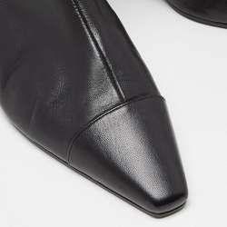 Chanel Black Leather Thigh High Boots Size 37