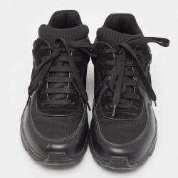 Pre Owned Chanel Black Mesh and Suede CC Low Top Sneakers Size 37