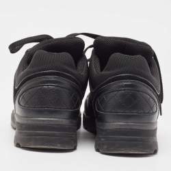 Pre Owned Chanel Black Mesh and Suede CC Low Top Sneakers Size 37
