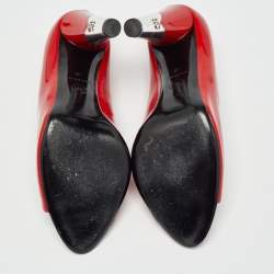 Pre Owned Chanel Red Patent Peep Toe Pumps Size  40