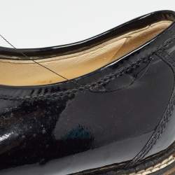 Chanel Black Patent Lace Up Oxfords Size 36.5