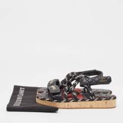 Chanel Black Leather Dad Slingback Sandals Size 38