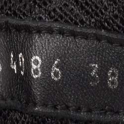 Chanel Black Nylon and Suede Lace Up Sneakers Size 38.5