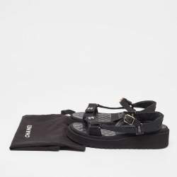 Chanel Black Quilted Fabric and Leather Dad Sandals Size 40.5